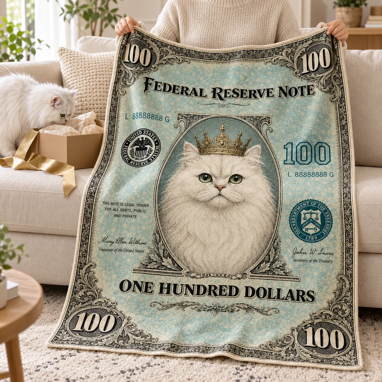 Custom Vintage Pet Portrait Blanket