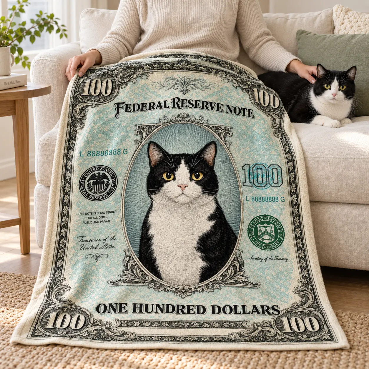 Custom Vintage Pet Portrait Blanket