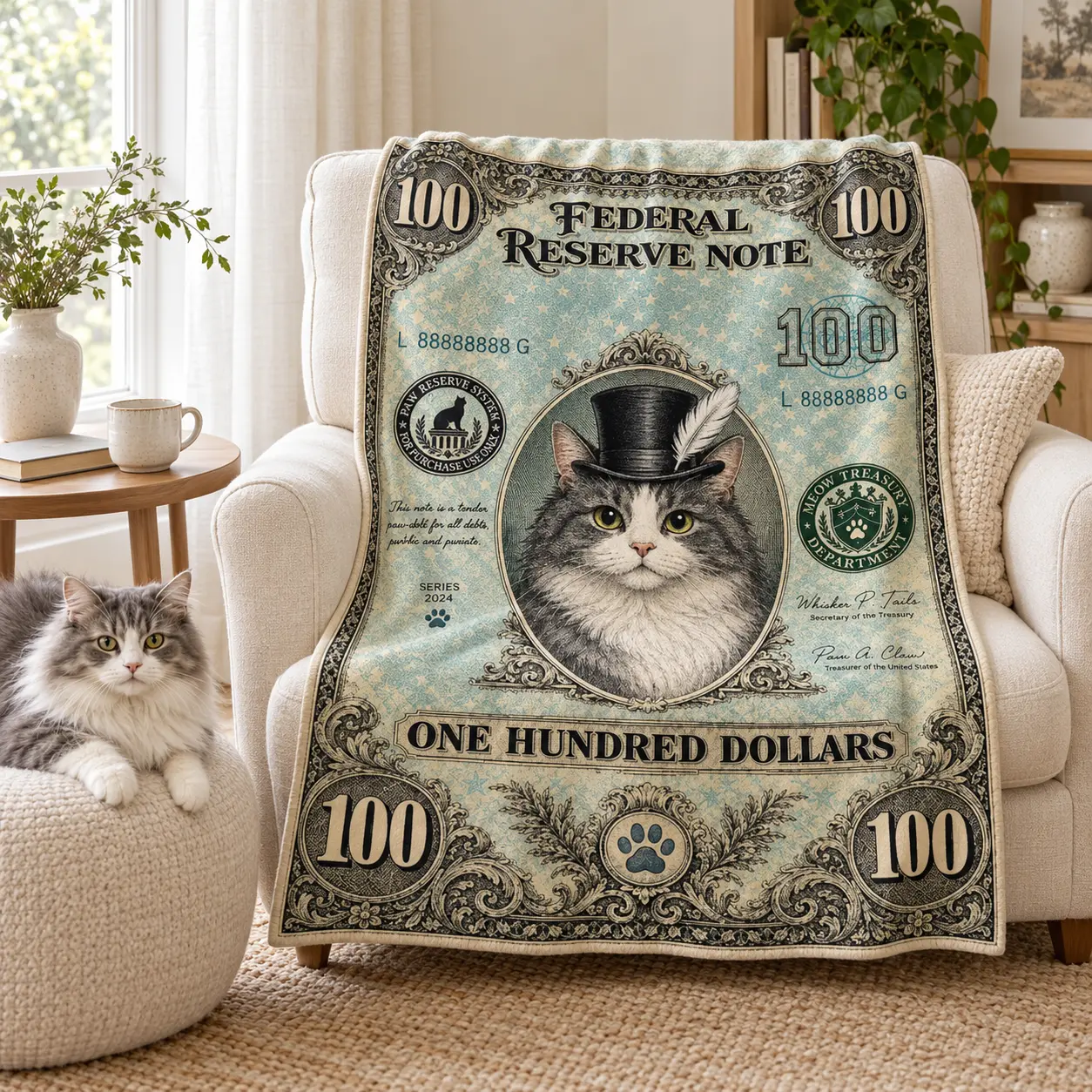 Custom Vintage Pet Portrait Blanket