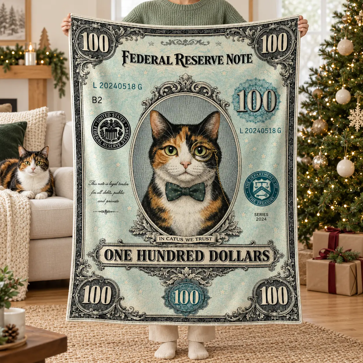 Custom Vintage Pet Portrait Blanket