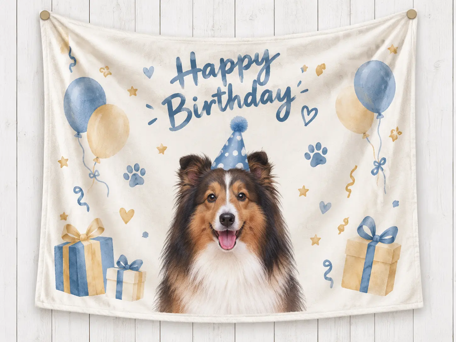 Personalized Birthday Banner Blanket