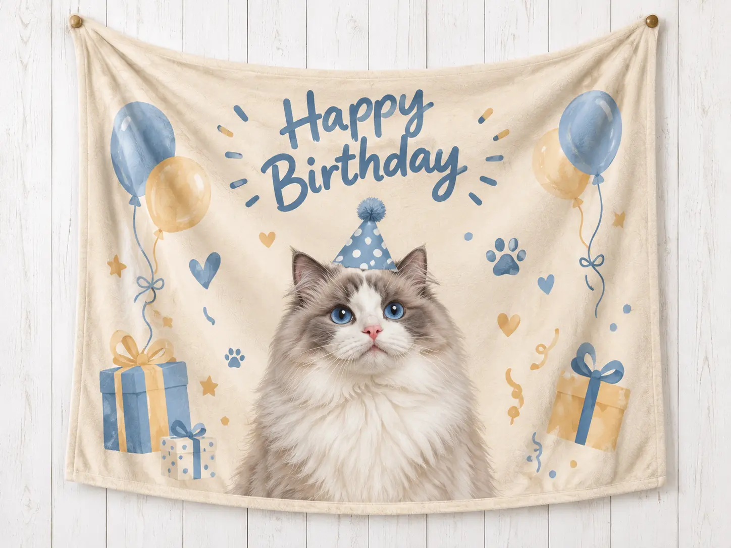 Personalized Birthday Banner Blanket