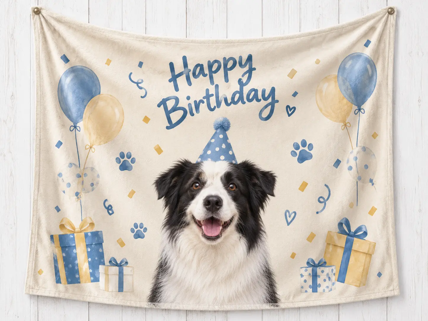 Personalized Birthday Banner Blanket
