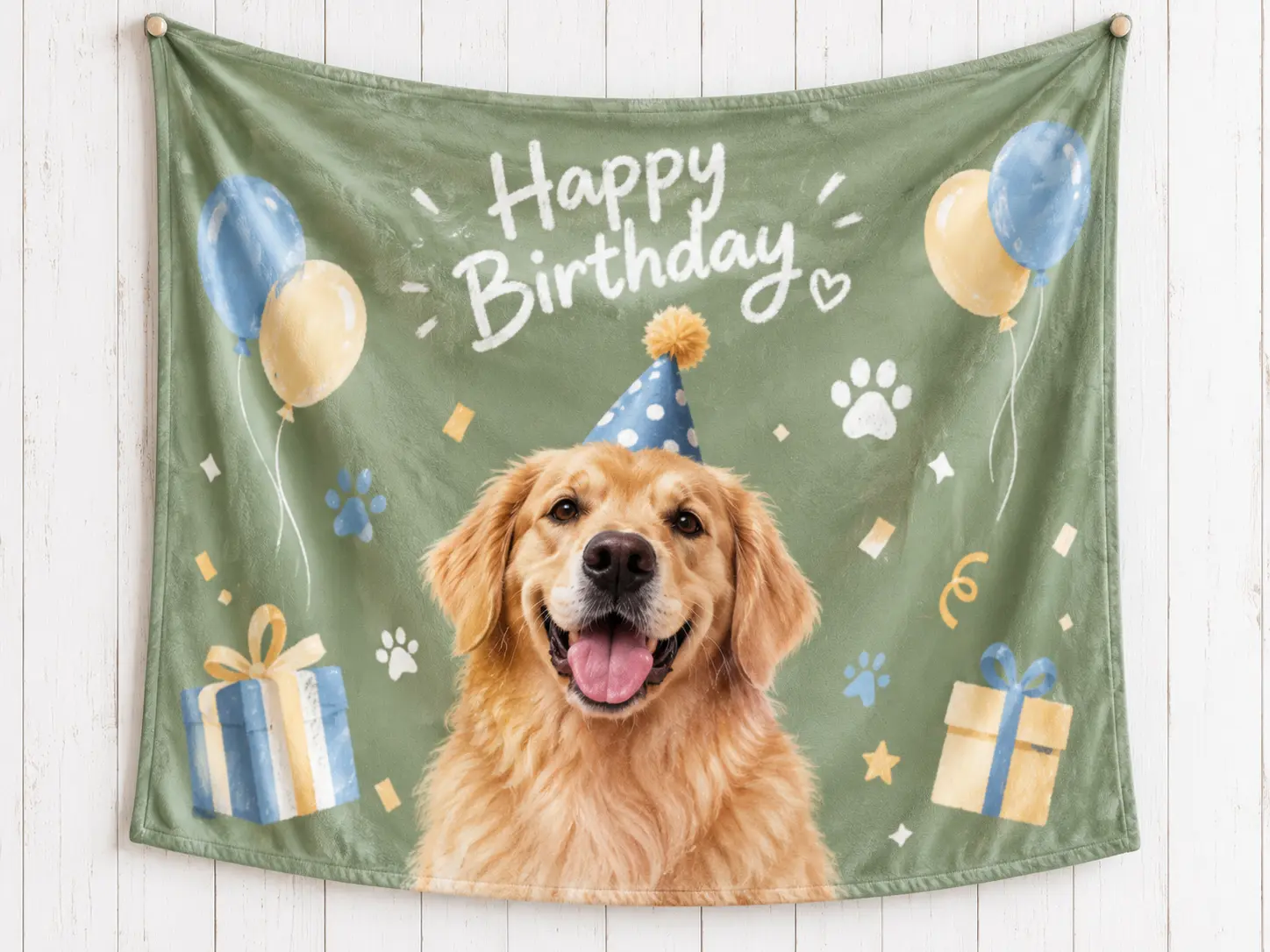 Personalized Birthday Banner Blanket