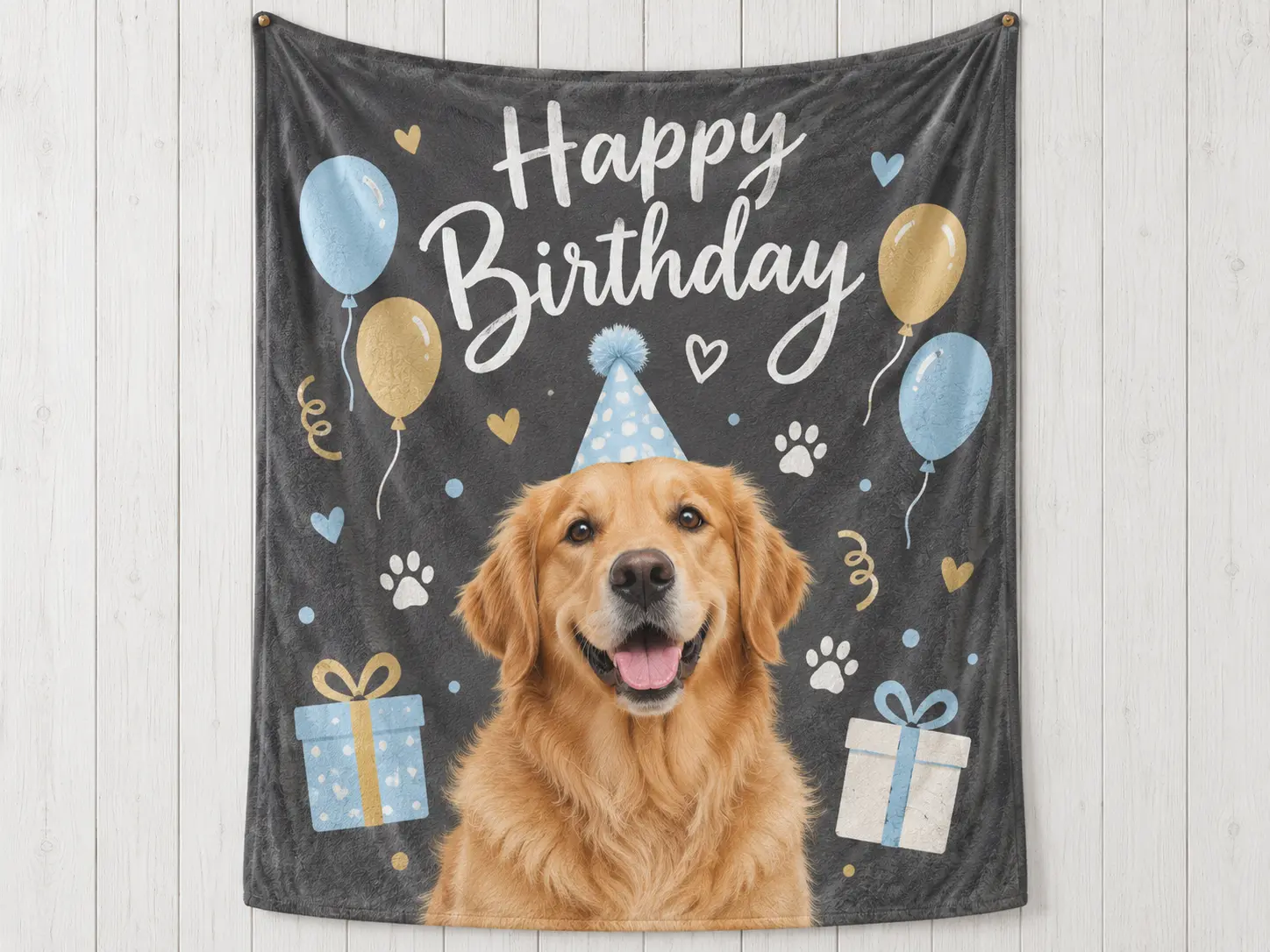 Personalized Birthday Banner Blanket