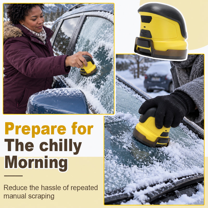Yellow and black electric ice scraper design