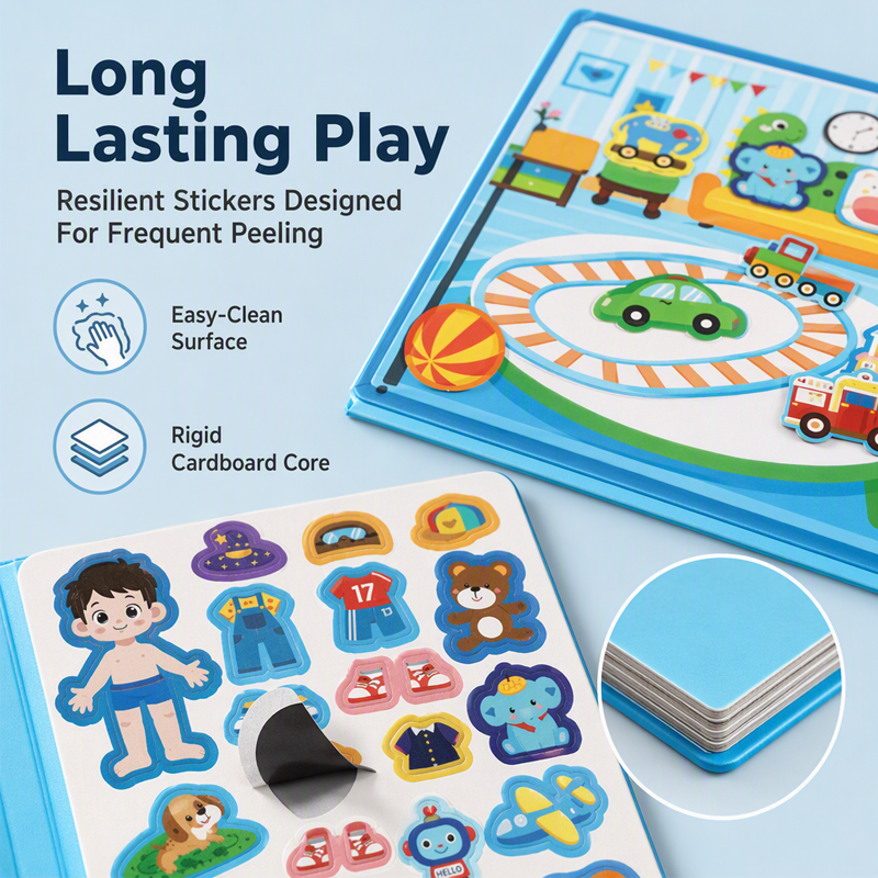 🧩  🧒Magnetic Quiet Book – Reusable Screen-Free Activity Book for Kids