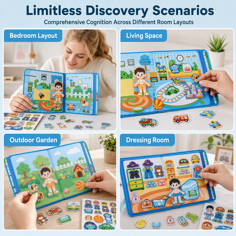 🧩  🧒Magnetic Quiet Book – Reusable Screen-Free Activity Book for Kids