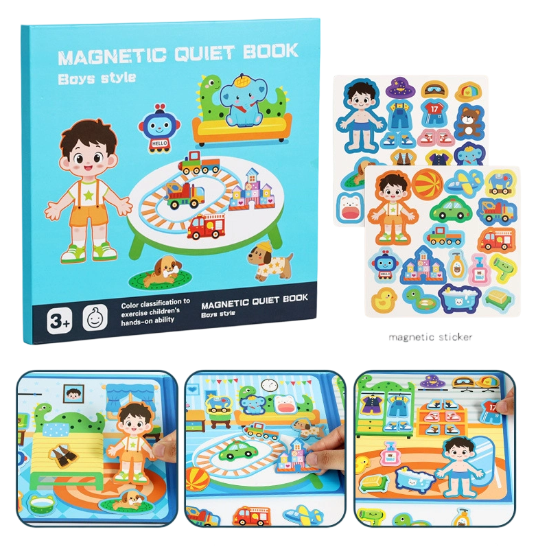 🧩  🧒Magnetic Quiet Book – Reusable Screen-Free Activity Book for Kids