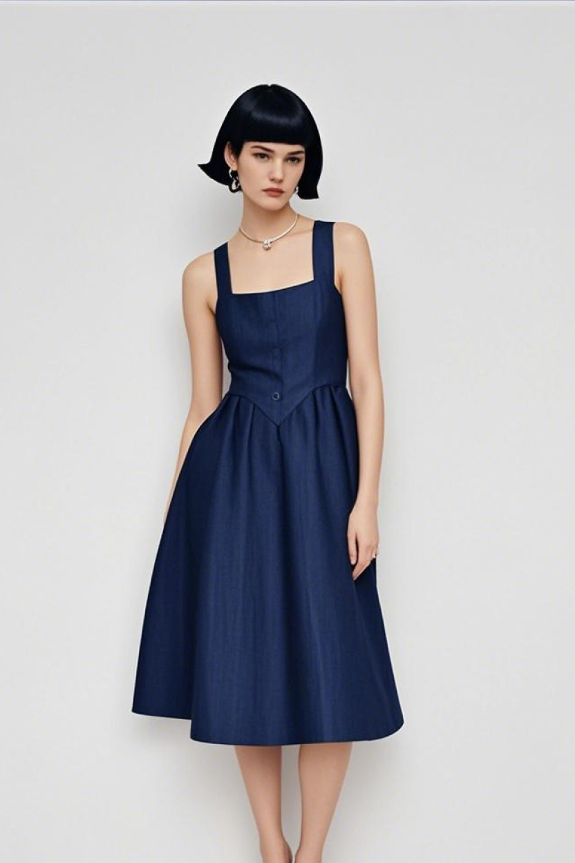 Square Neck Vianna Vest Dress