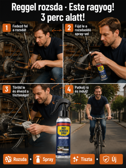 ✨【Egy permetezés, és a rozsdafoltok azonnal feloldódnak】Többfunkciós fém rozsdamentesítő spray- Azonnali Ragyogás- Védőréteggel és Törölközővel✨