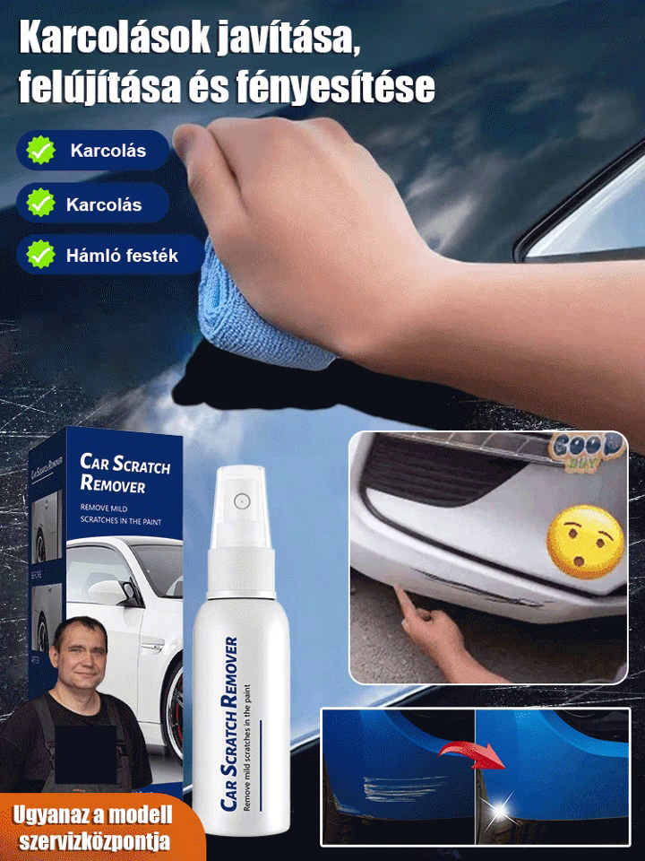 🚗Autó karcjavító ápoló spray(Nincs polírozás / Eredeti festék védelem/ 3mp azonnali hatás / Minden színhez)💥
