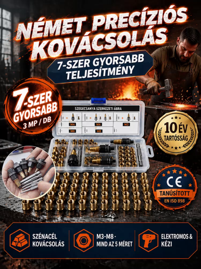🛠️Profi Szénacél Szegecselő Szerszámkészlet | 10 Év Tartósság | M3-M8 Teljes Szett Autószereléshez és DIY-hoz 🚀