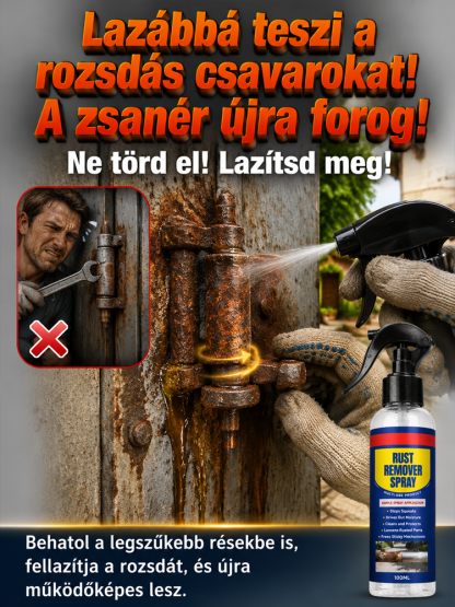 ✨【Egy permetezés, és a rozsdafoltok azonnal feloldódnak】Többfunkciós fém rozsdamentesítő spray- Azonnali Ragyogás- Védőréteggel és Törölközővel✨