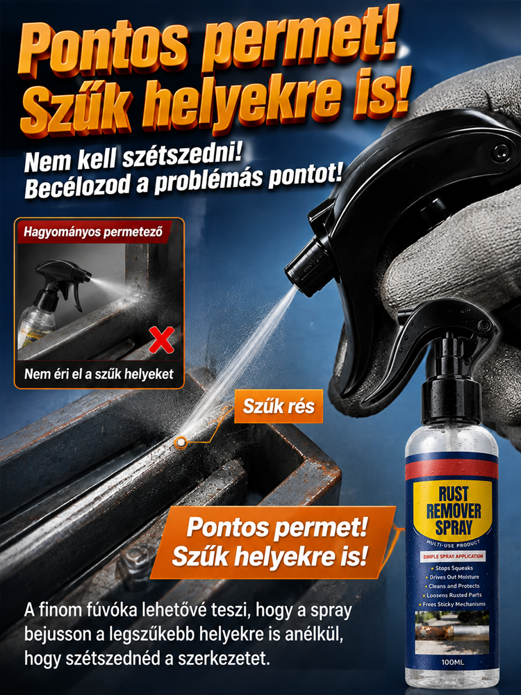 ✨【Egy permetezés, és a rozsdafoltok azonnal feloldódnak】Többfunkciós fém rozsdamentesítő spray- Azonnali Ragyogás- Védőréteggel és Törölközővel✨