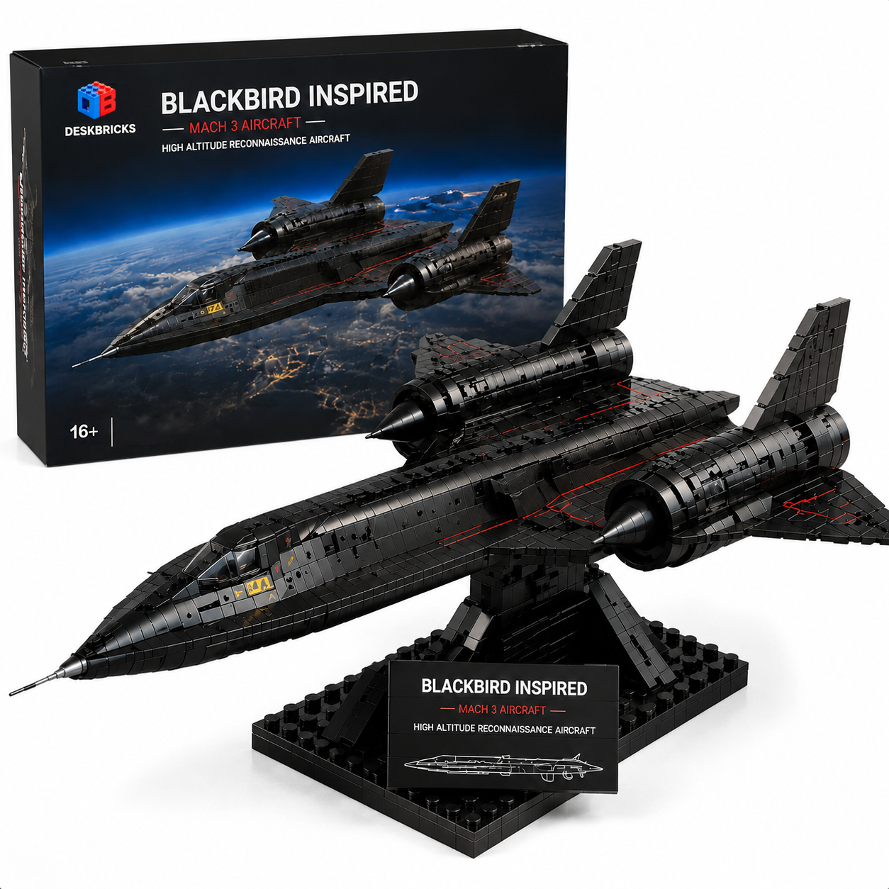 Blackbird Inspired Mach 3 Aircraft Building Set – High Altitude Reconnaissance Collector Model
