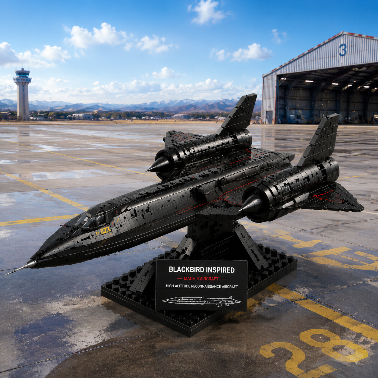 Blackbird Inspired Mach 3 Aircraft Building Set – High Altitude Reconnaissance Collector Model
