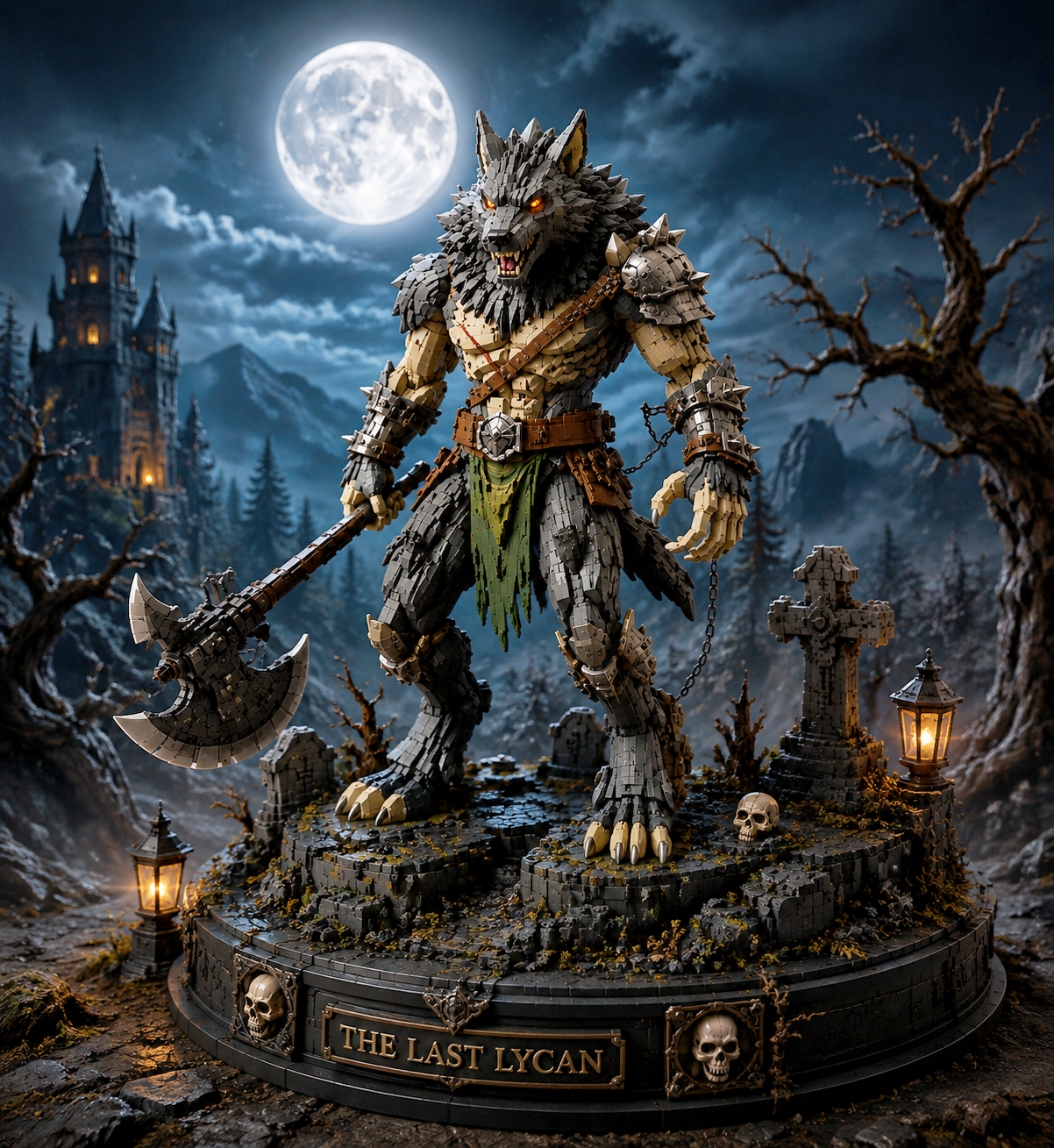 The Last Lycan Building Set – Dark Fantasy Werewolf Warrior Collector Model