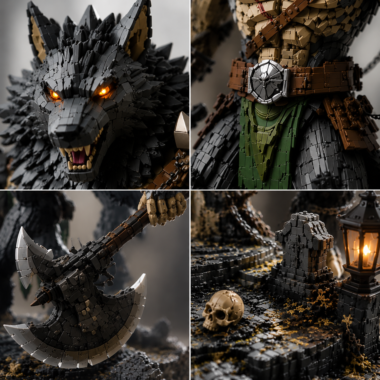 The Last Lycan Building Set – Dark Fantasy Werewolf Warrior Collector Model