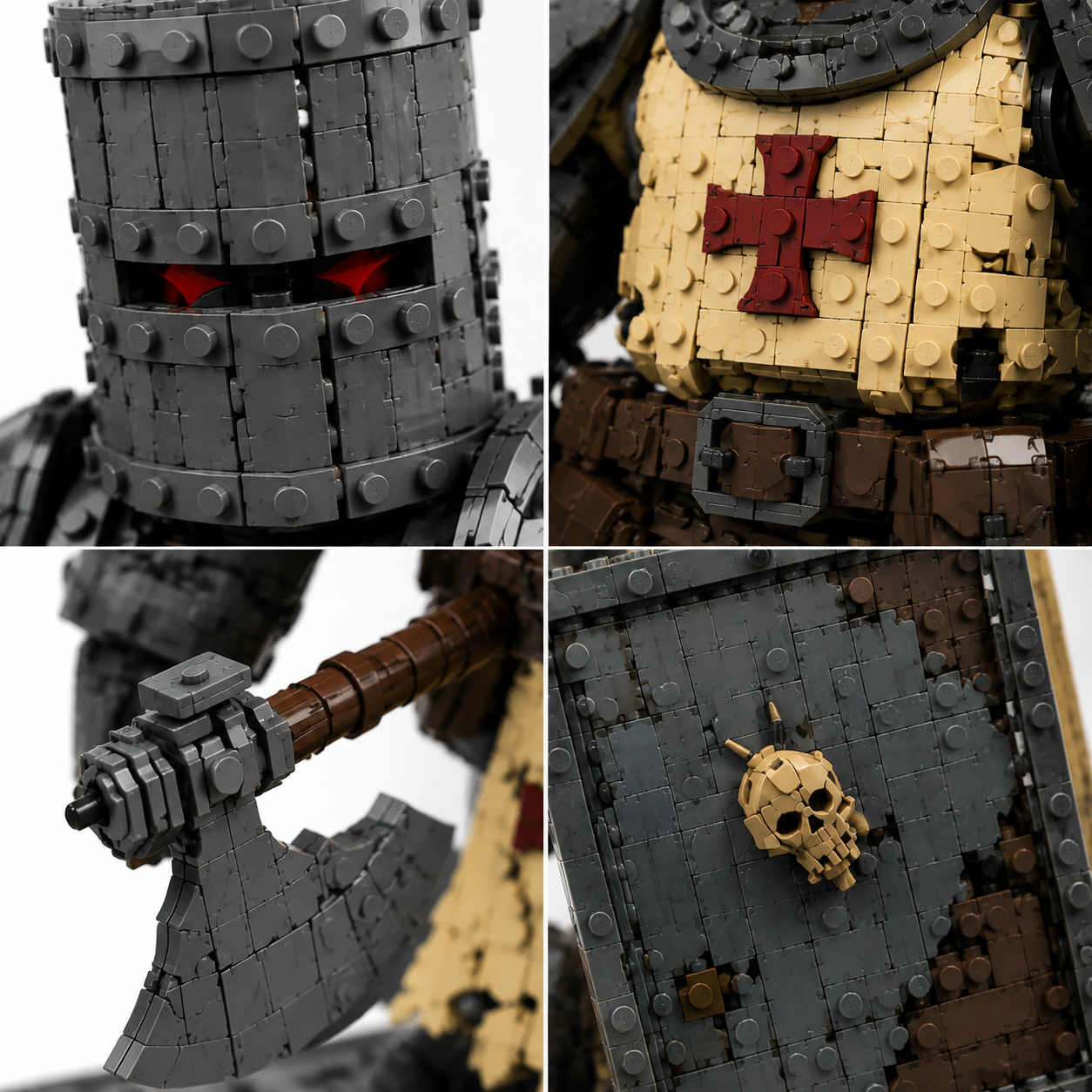 Red Cross Warrior Brick Model – Medieval Knight Building Kit