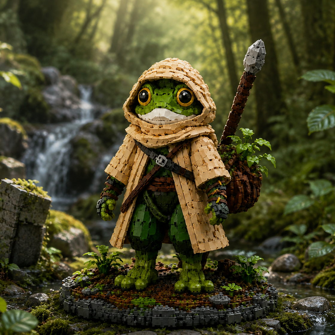 Forest Frog Warrior Building Set – Fantasy Adventure Character Collector Model