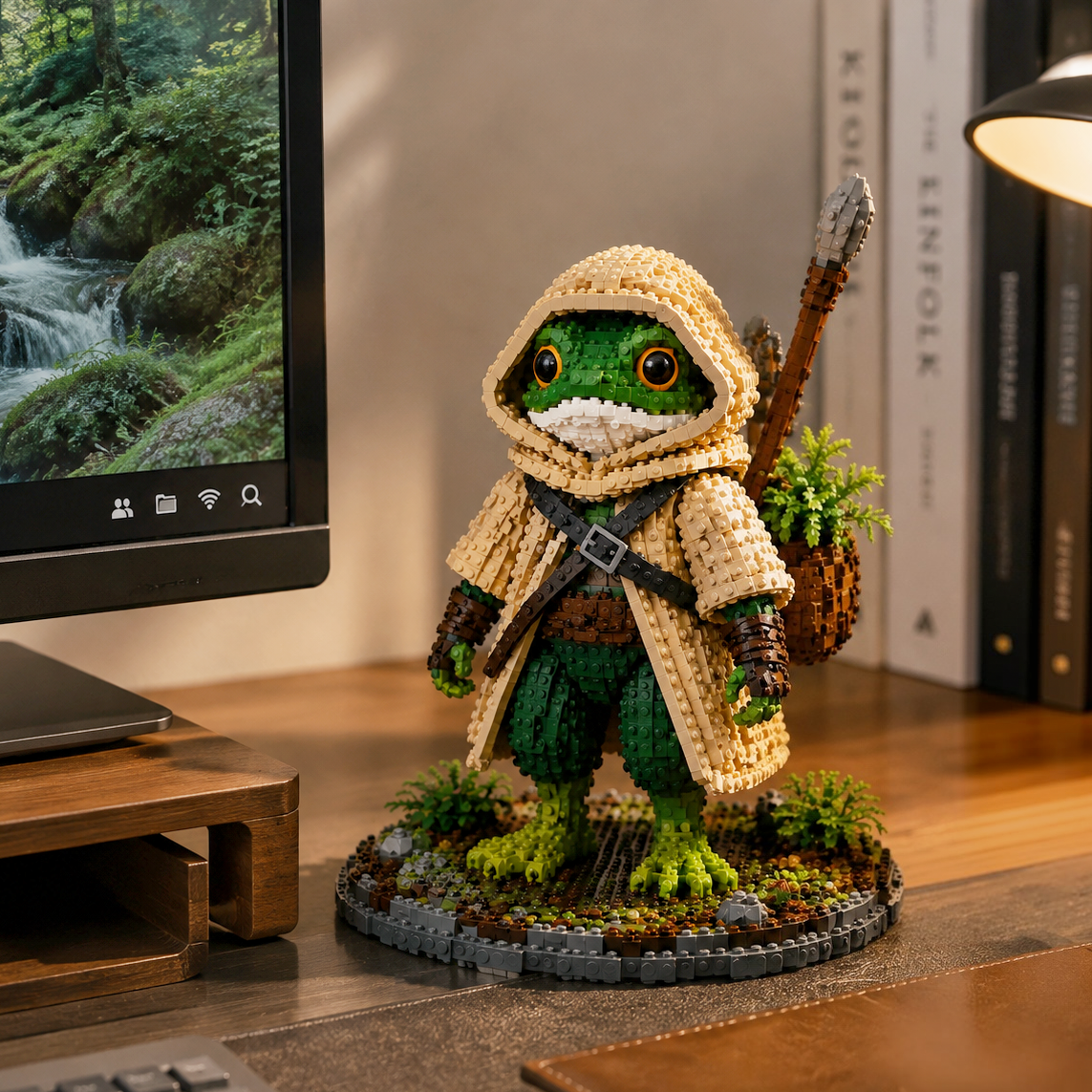 Forest Frog Warrior Building Set – Fantasy Adventure Character Collector Model