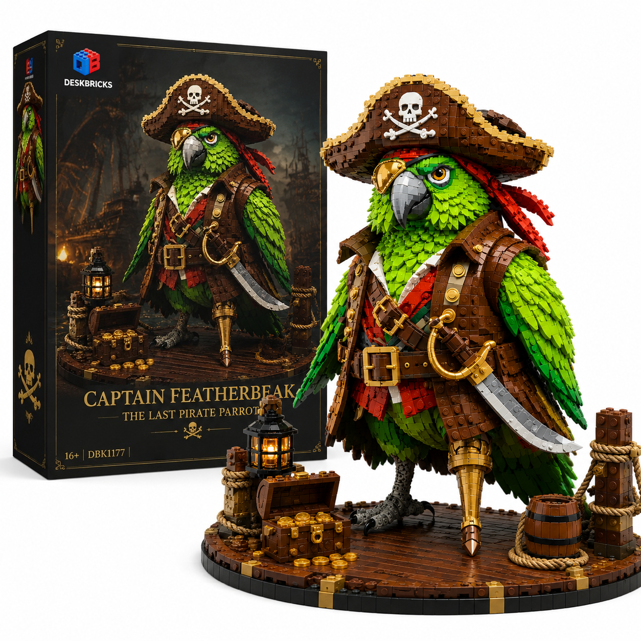 Pirate Parrot Captain Brick Model – Fantasy Adventure Animal Building Kit