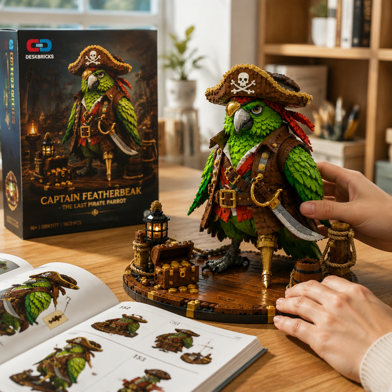 Pirate Parrot Captain Brick Model – Fantasy Adventure Animal Building Kit