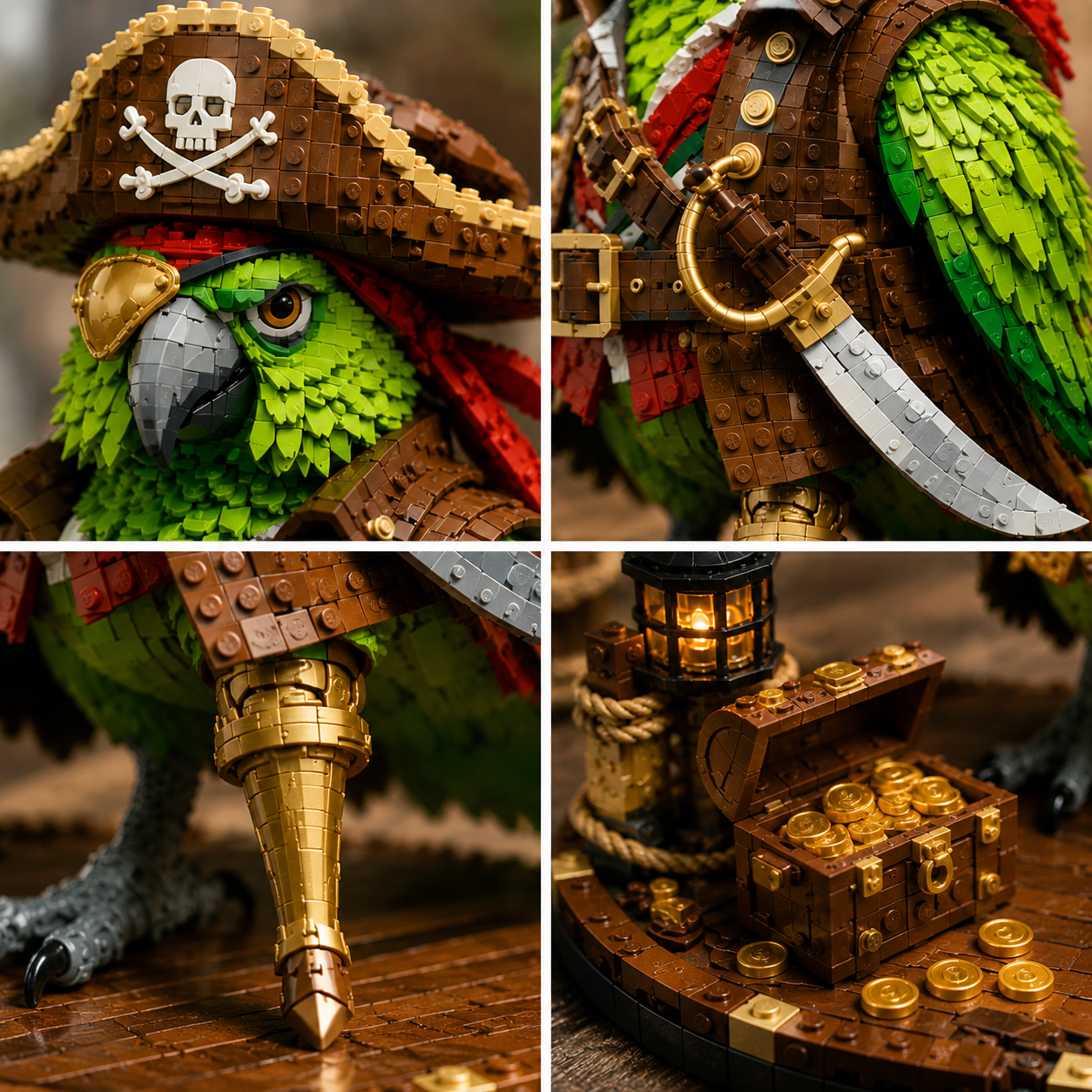 Pirate Parrot Captain Brick Model – Fantasy Adventure Animal Building Kit