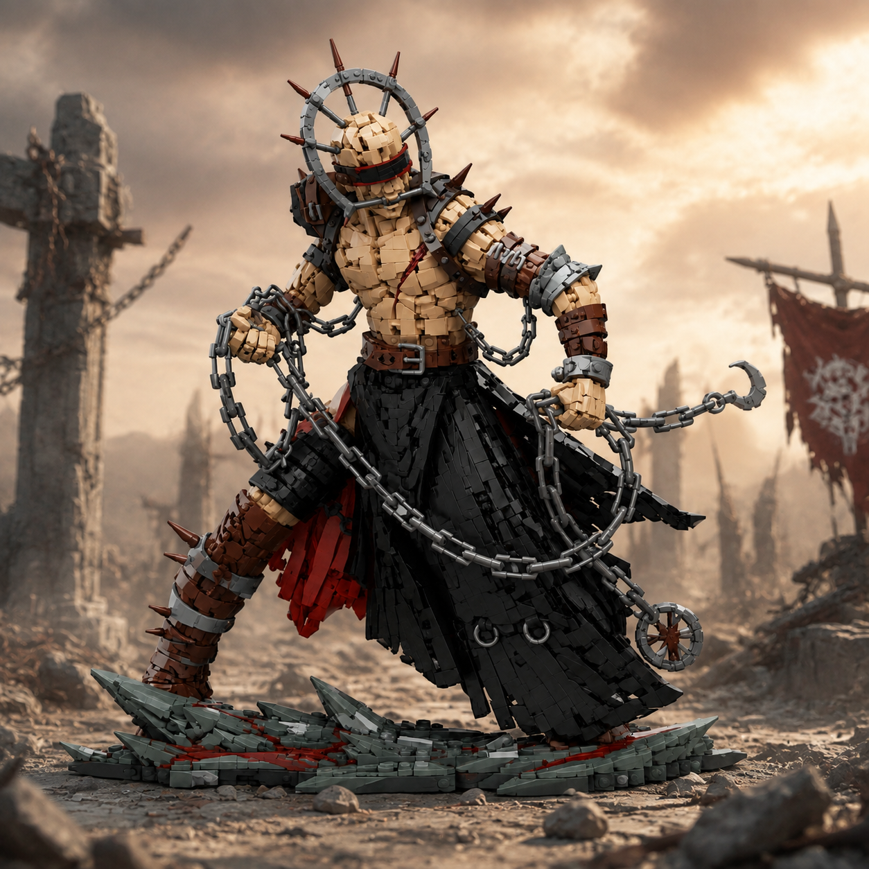Chain Warrior Building Set – Dark Fantasy Fighter Collector Model