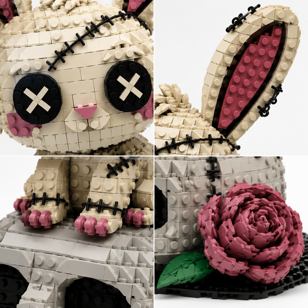 Stitched Bunny – Gothic Rabbit Skull Building Set | Dark Fantasy Collector Model