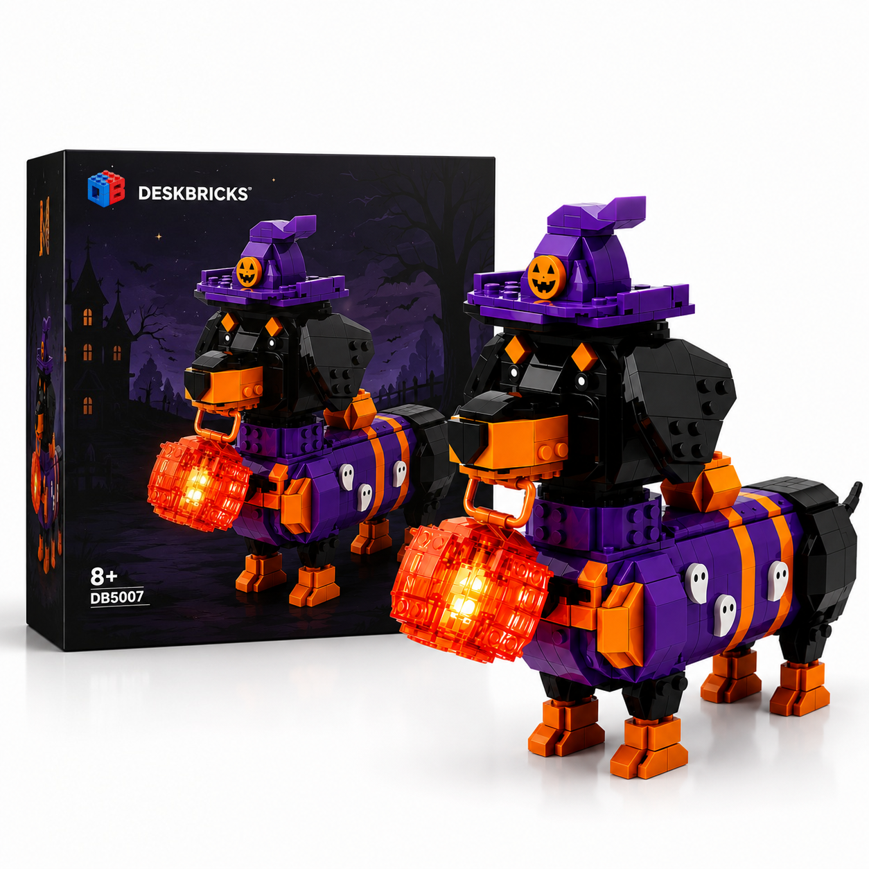 Halloween Dachshund – Witch’s Lantern Dog Building Set