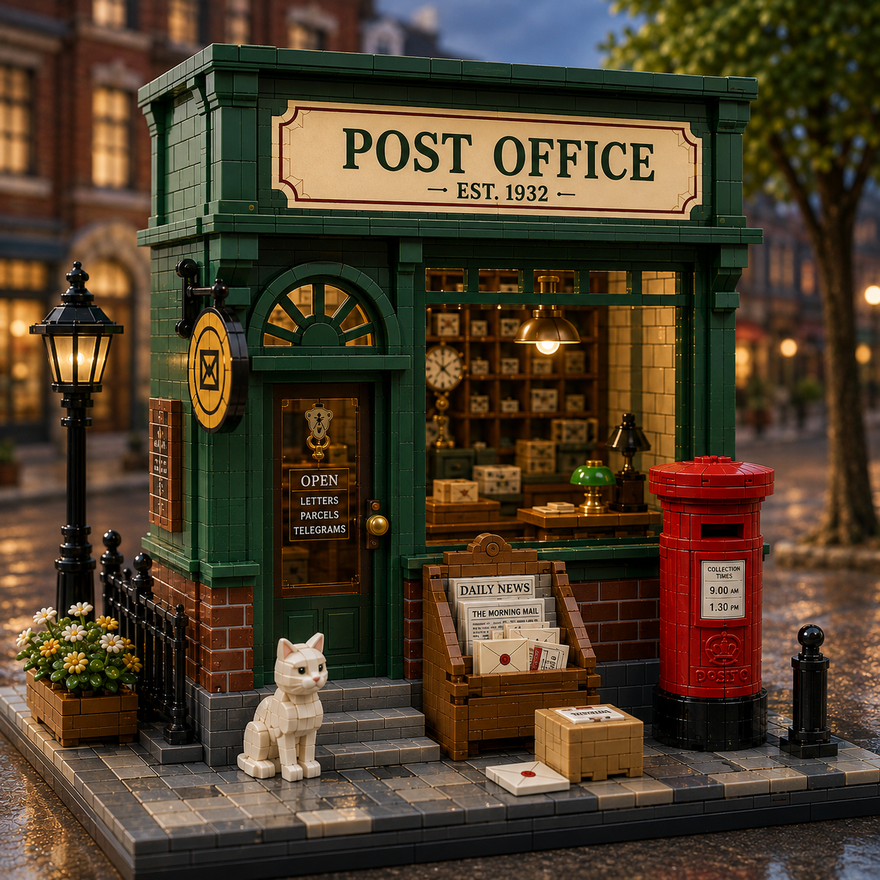 Old Town Post Office – 1932 Vintage Postal Station Display Building Set