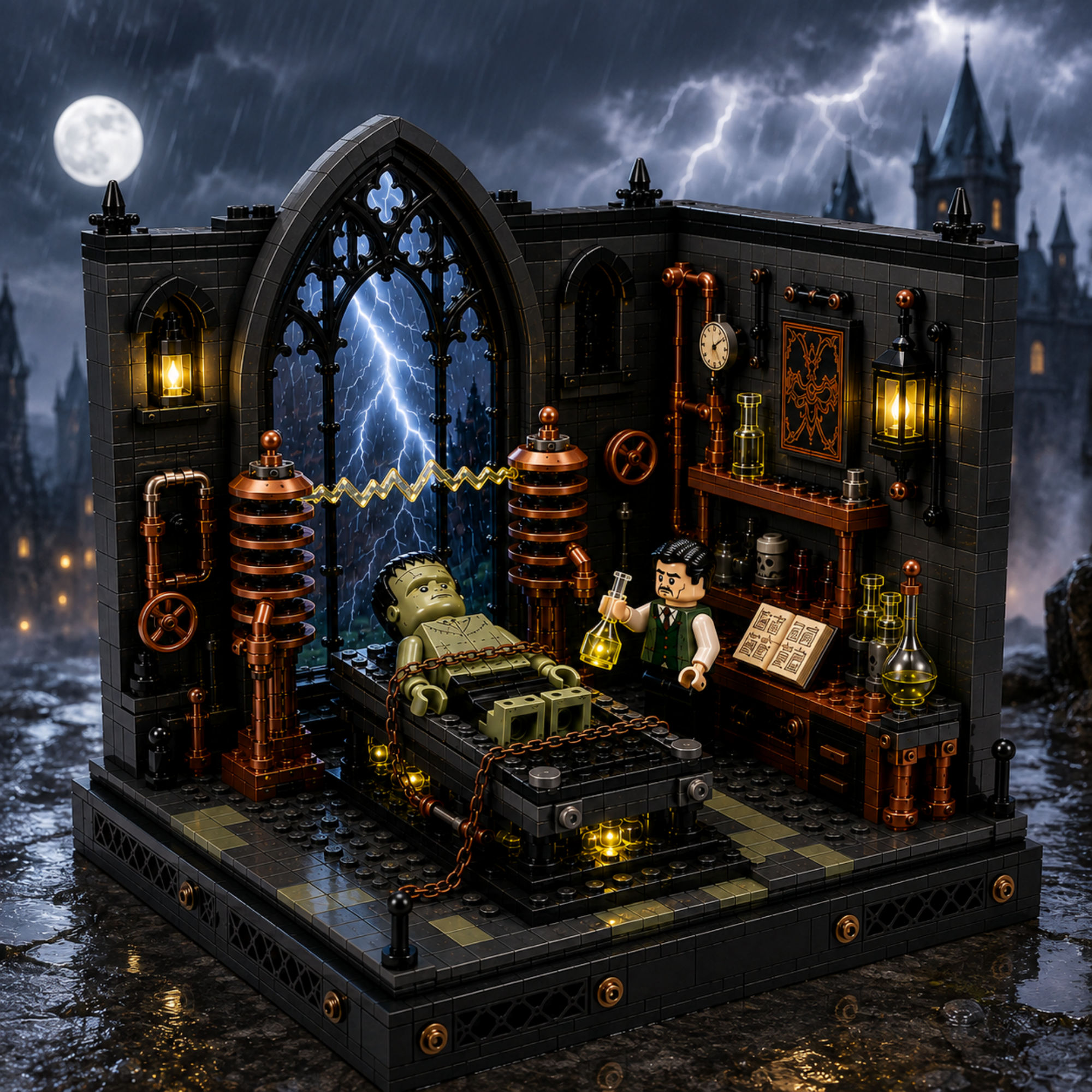 Frankenstein’s Laboratory – Gothic Science Experiment Collector Building Set