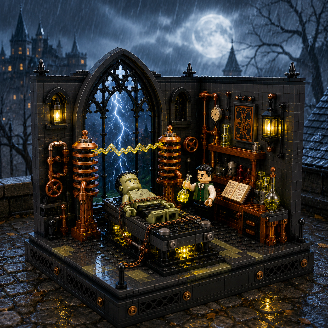 Frankenstein’s Laboratory – Gothic Science Experiment Collector Building Set