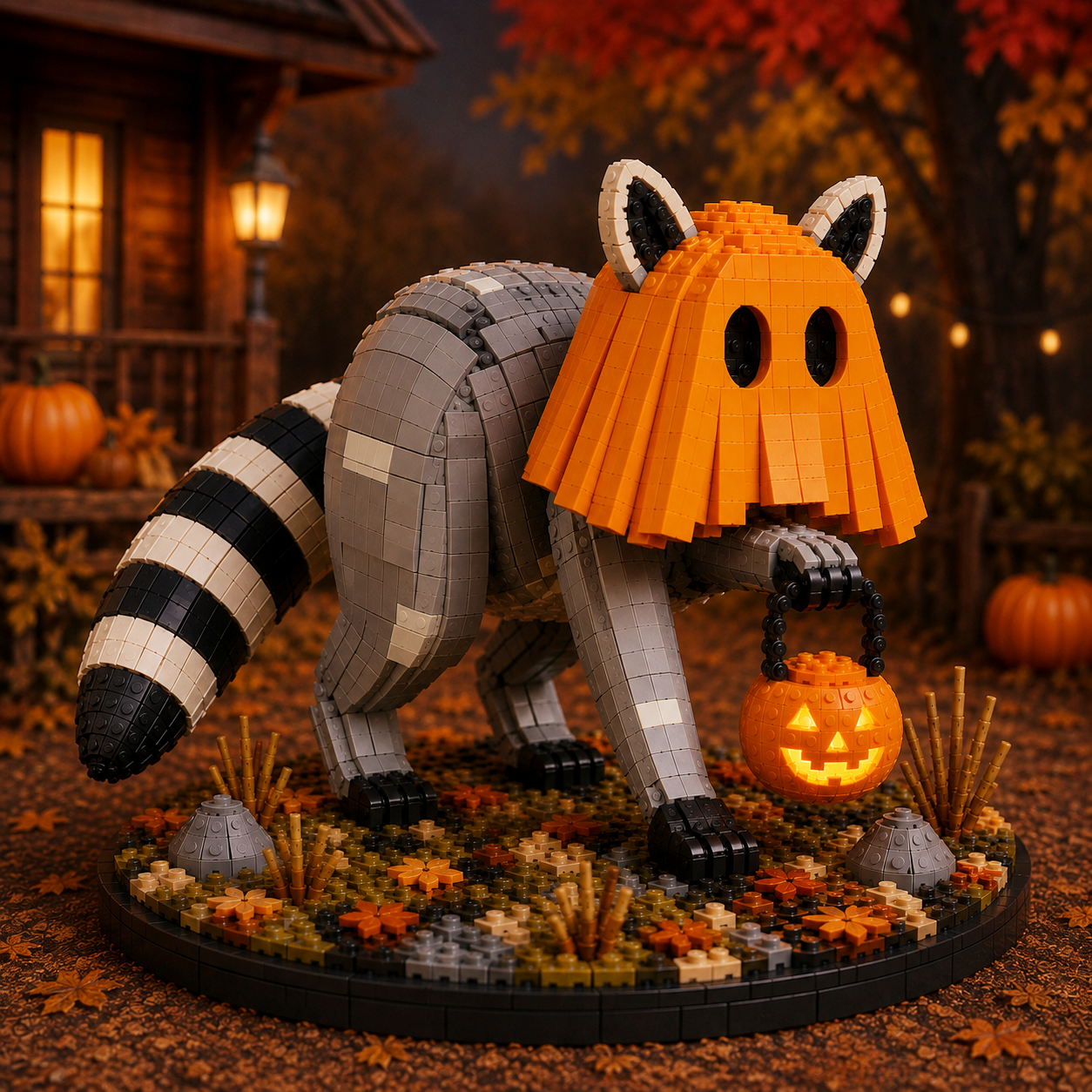 Jimothy’s Pumpkin Disguise – Halloween Raccoon Collector Building Set