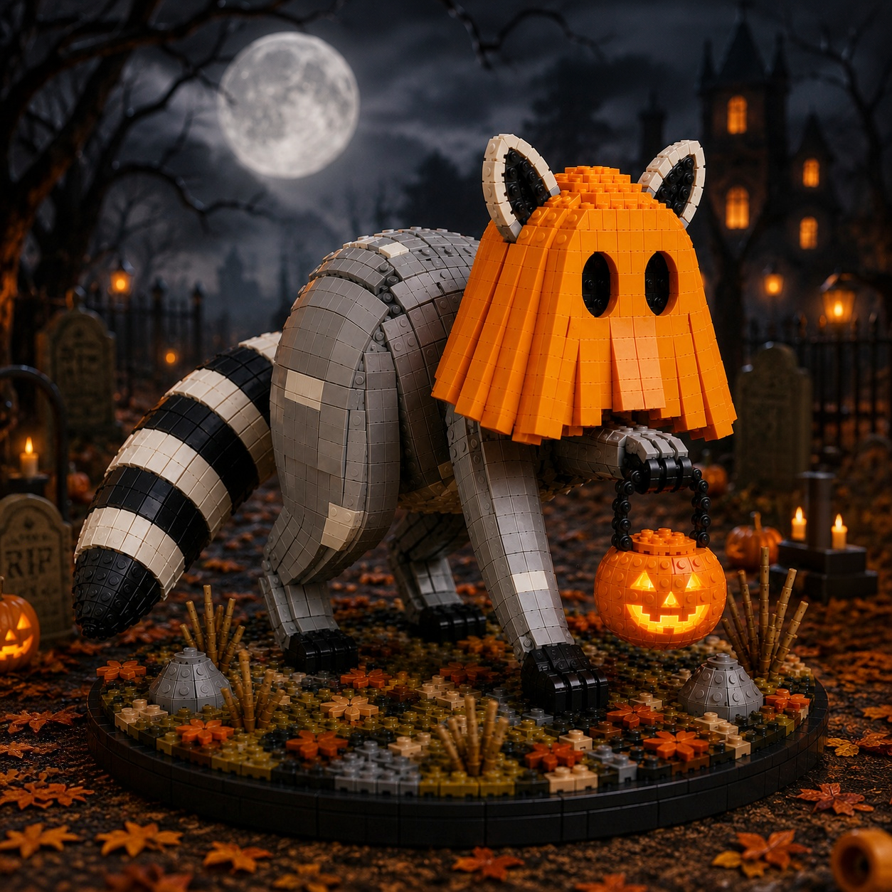 Jimothy’s Pumpkin Disguise – Halloween Raccoon Collector Building Set