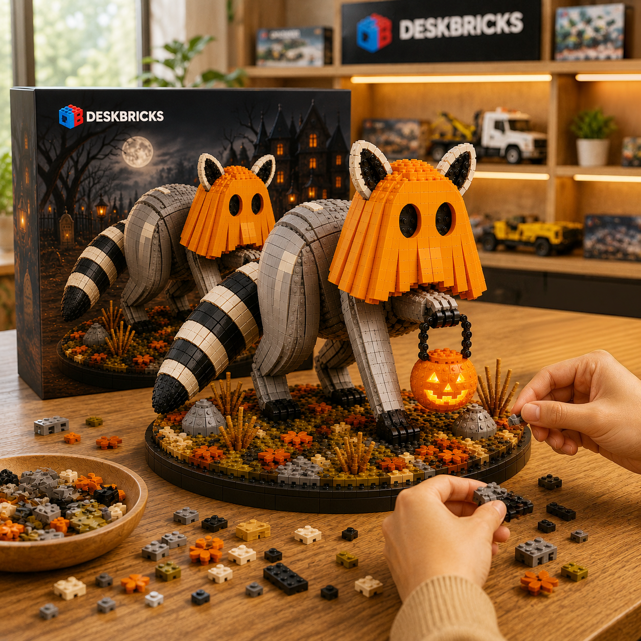 Jimothy’s Pumpkin Disguise – Halloween Raccoon Collector Building Set