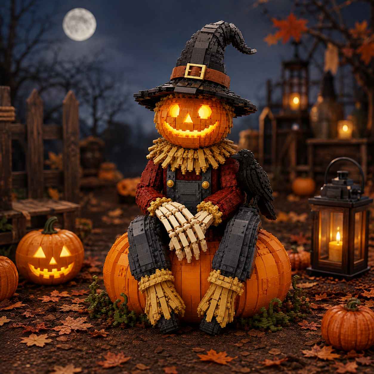 Pumpkin Patch Scarecrow – Halloween Harvest Collector Building Set