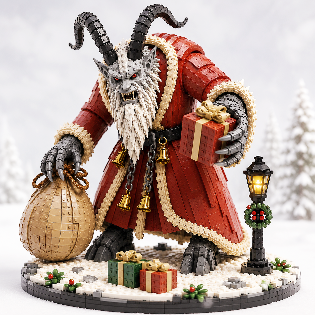 Krampus – The Christmas Punisher Collector Building Set | Dark Holiday Display Bricks