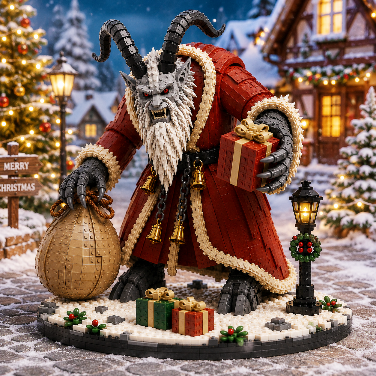 Krampus – The Christmas Punisher Collector Building Set | Dark Holiday Display Bricks