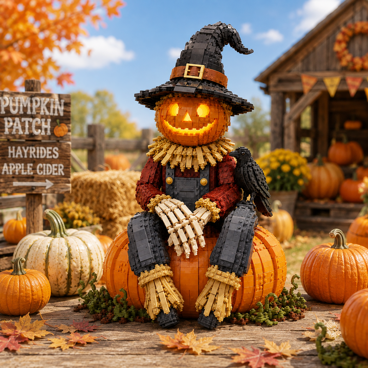 Pumpkin Patch Scarecrow – Halloween Harvest Collector Building Set
