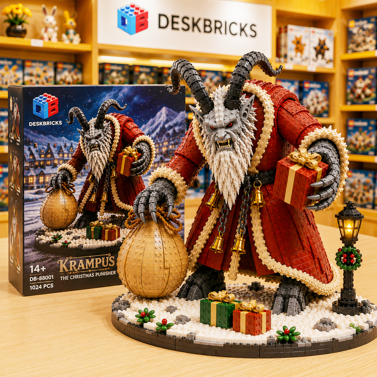 Krampus – The Christmas Punisher Collector Building Set | Dark Holiday Display Bricks