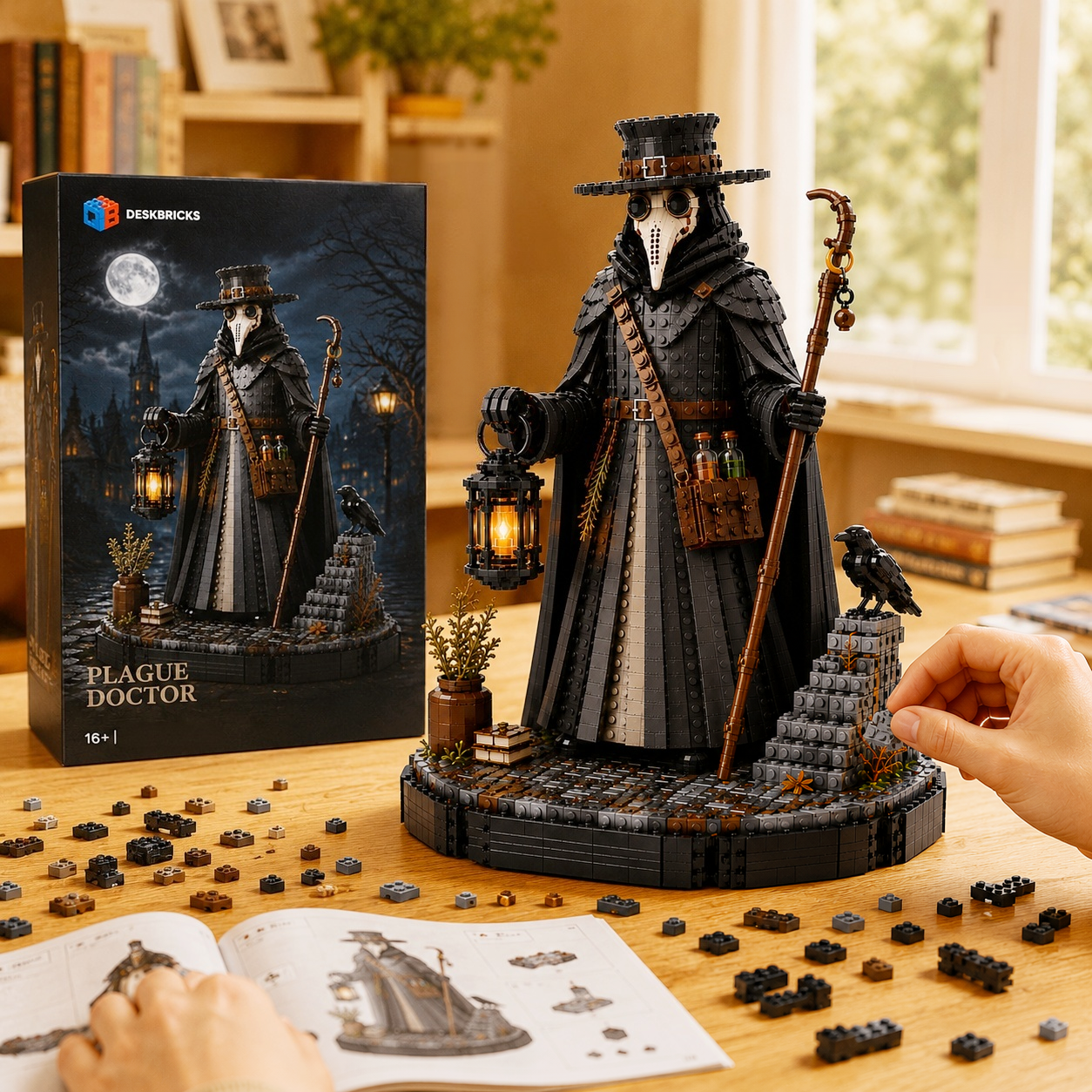 Plague Doctor – Midnight Healer Gothic Collector Building Set | Dark Medieval Display Bricks