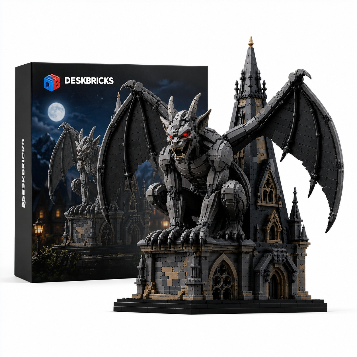 Gargoyle of the Midnight Cathedral – Gothic Guardian Architecture Display Building Set | Dark Fantasy Collector Bricks