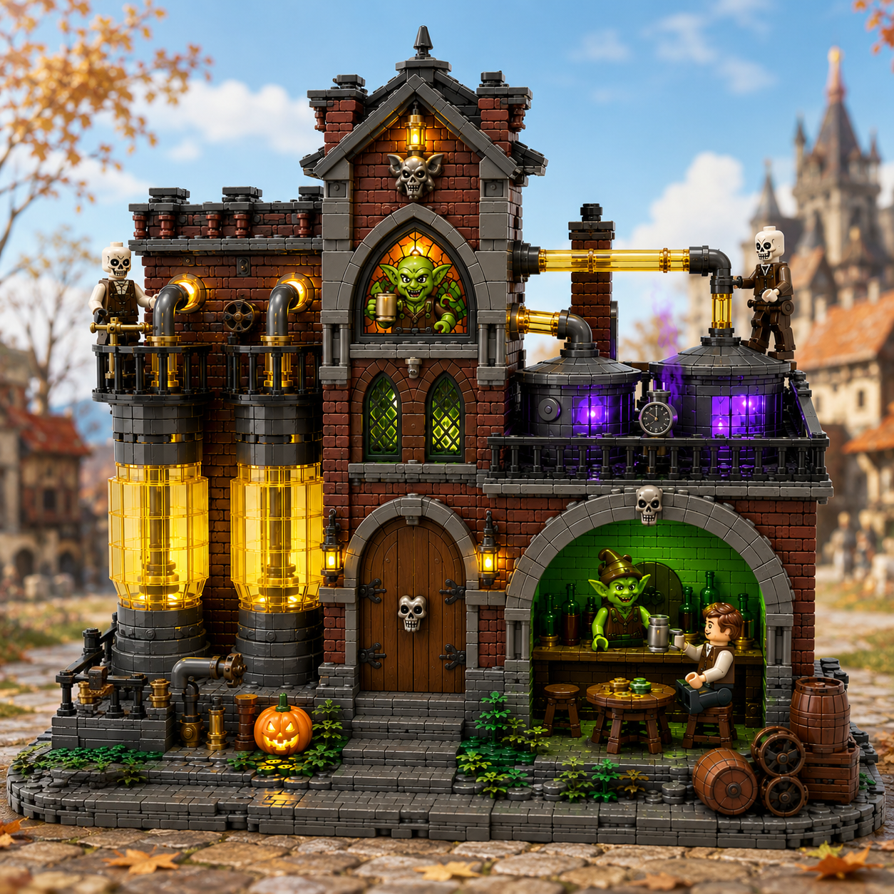 Midnight Goblin Brewery – Gothic Goblin Alehouse & Brewing Workshop Halloween Display Building Set