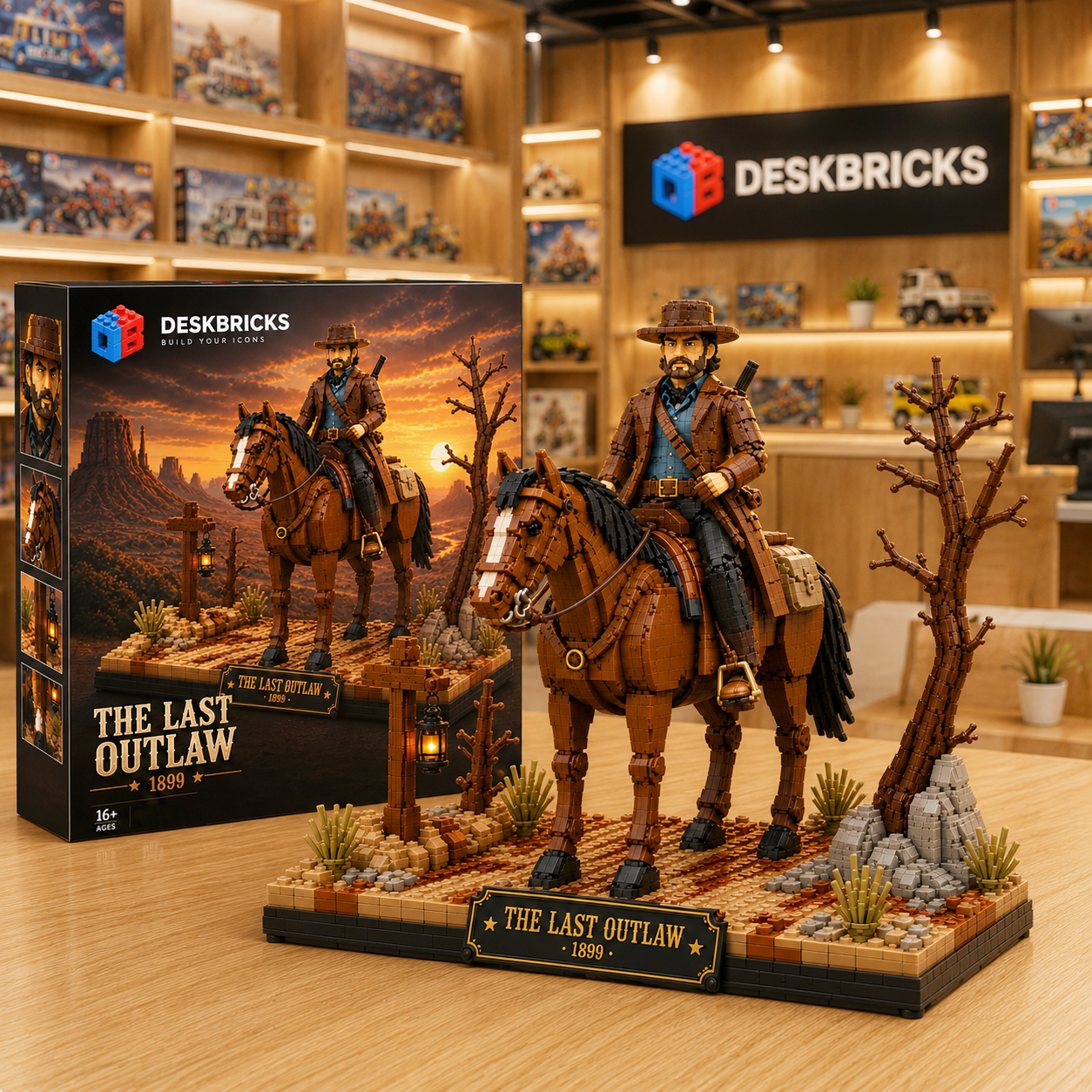 The Last Outlaw 1899 – Western Gunslinger & Horse Display Building Set