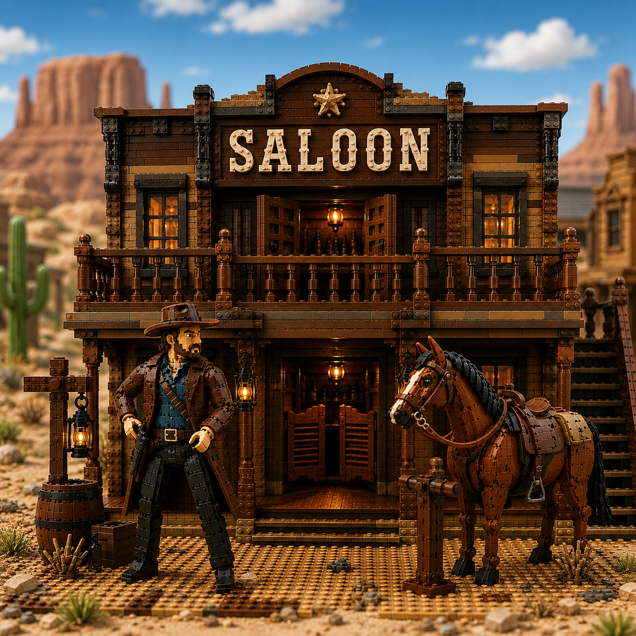 Frontier Saloon – Wild West Outlaw Building Set