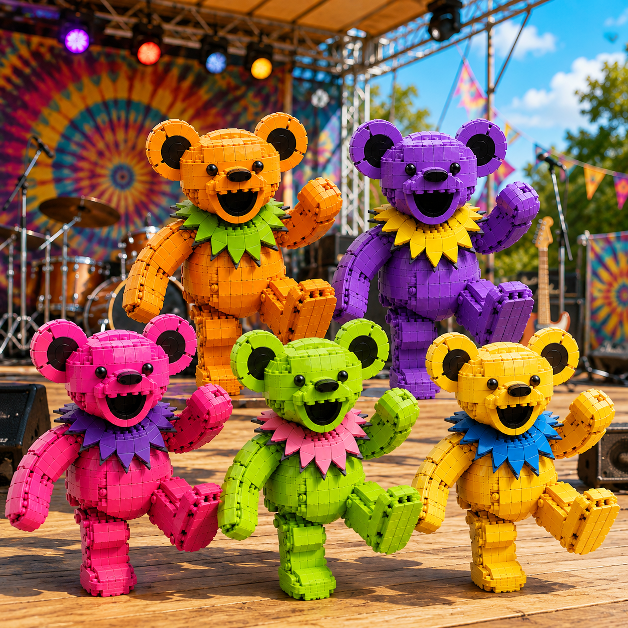 PSYCHEDELIC DANCING BEAR – Festival Groove Building Set