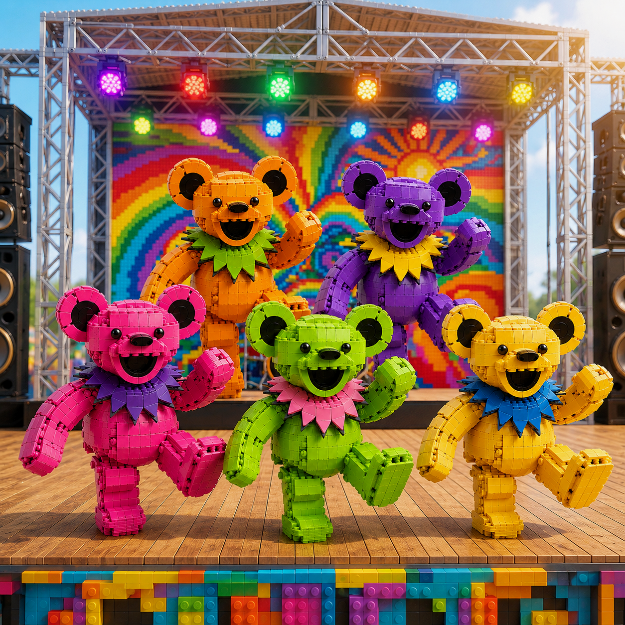 PSYCHEDELIC DANCING BEAR – Festival Groove Building Set